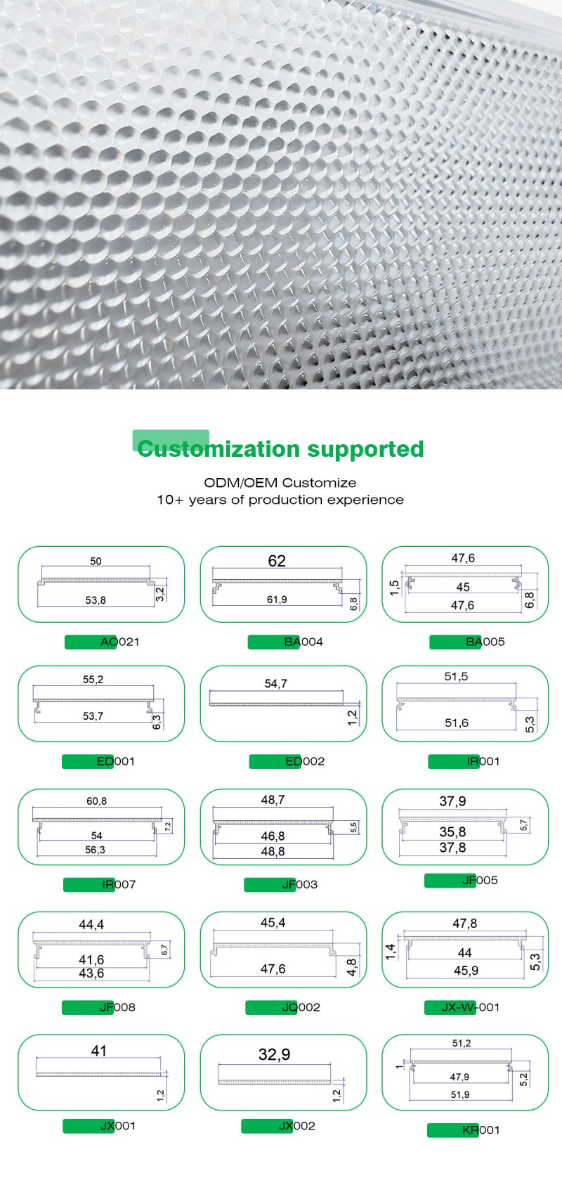 Polycarbonate Anti-Glare Extruded Lampshade