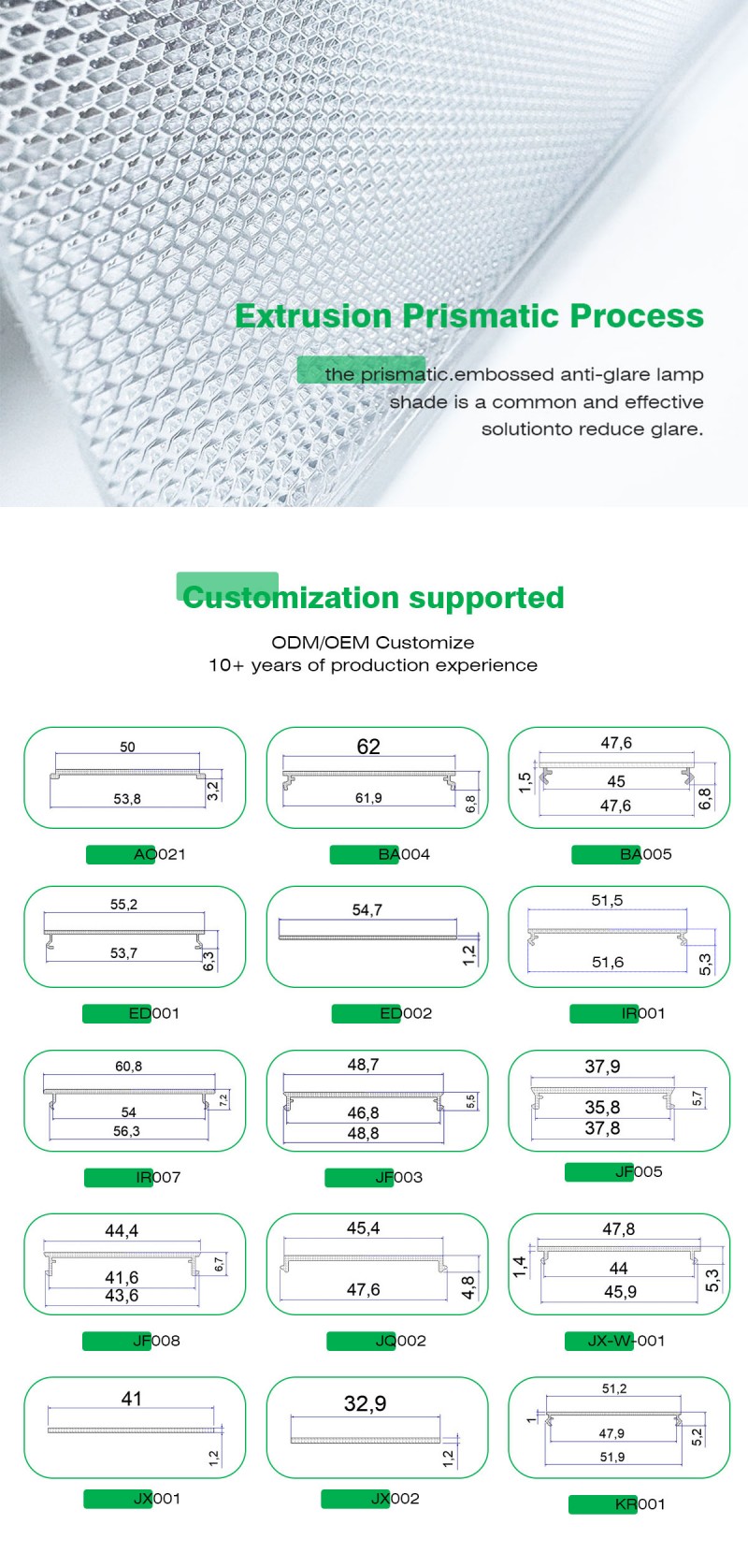 Polycarbonate Embossed Extruded Lampshade