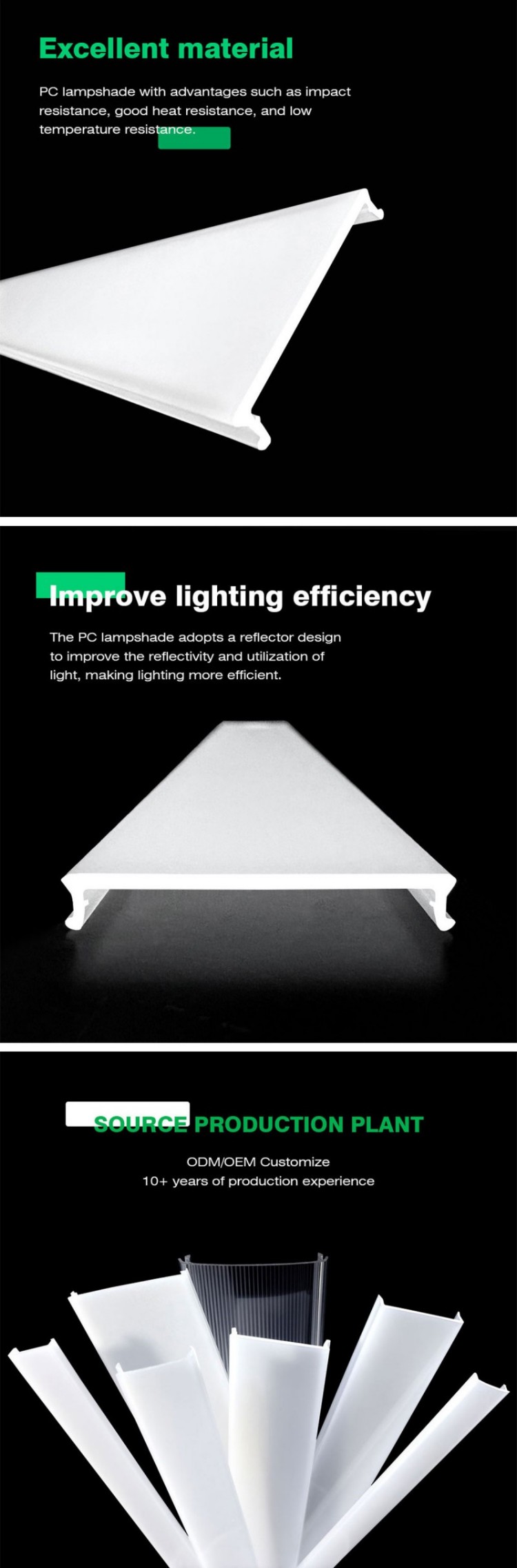 Polycarbonate Extruded Matte Lampshade