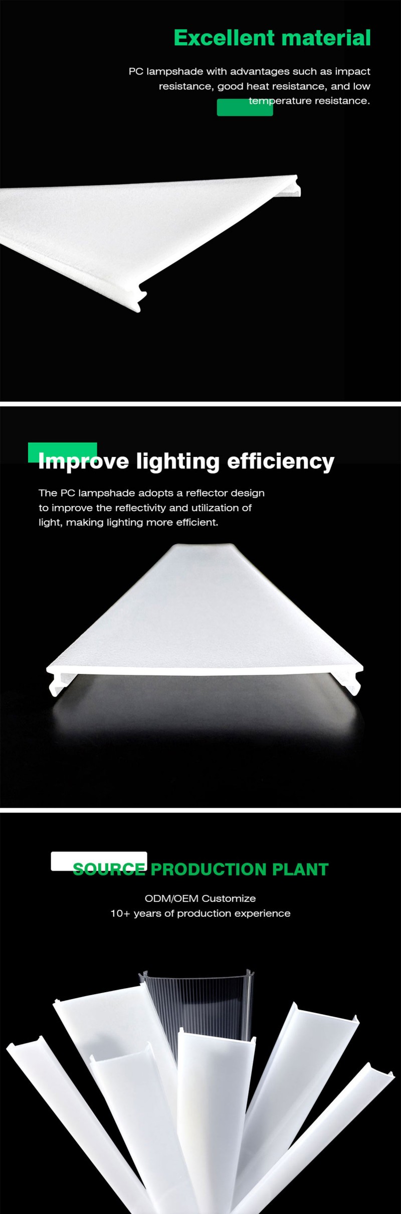 Polycarbonate Extrusion Frosted Lampshade