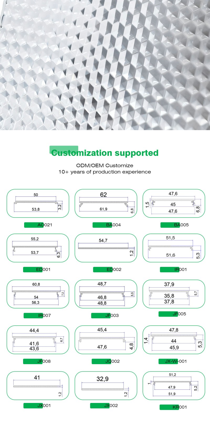 Polycarbonate Prism Extruded Lampshade