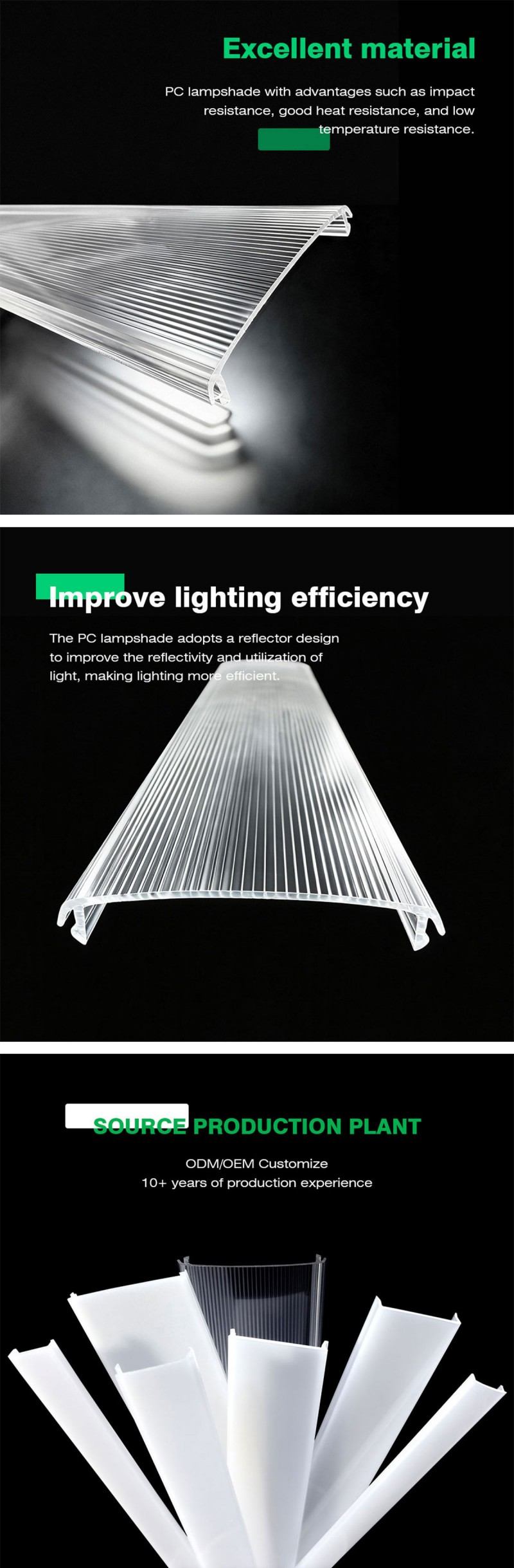 Polycarbonate Transparent Extruded Lampshade