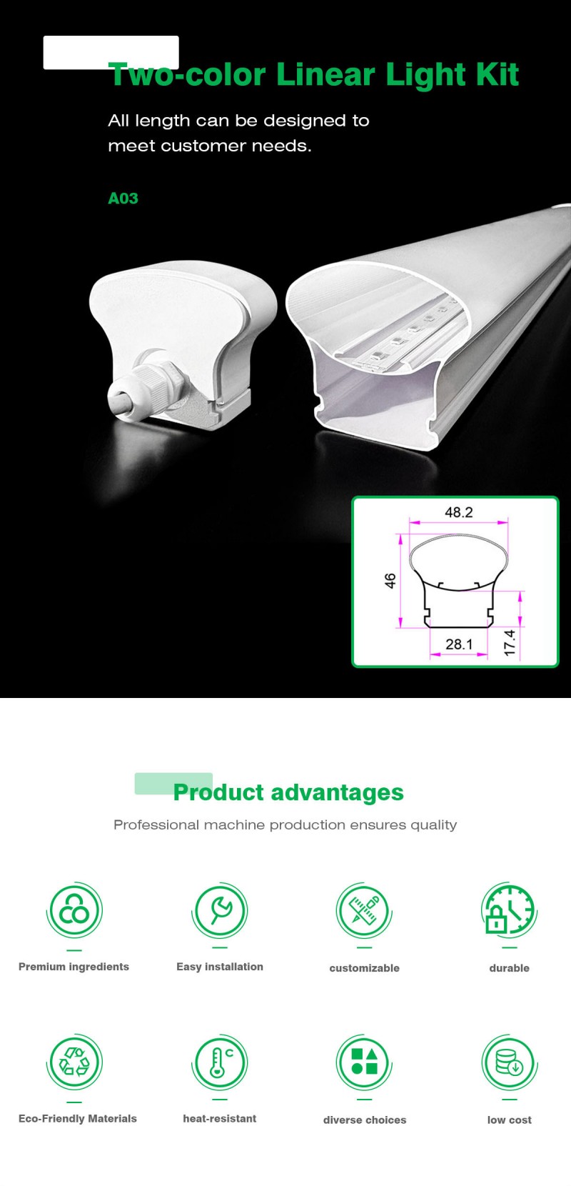 Polycarbonate Two-Color Extruded Lampshade