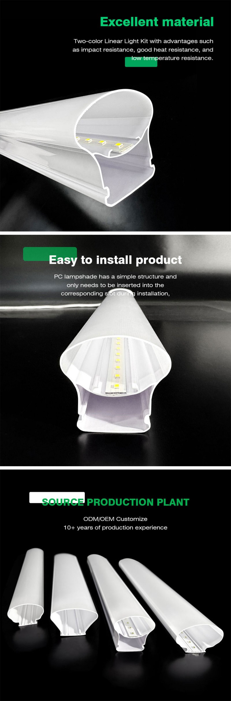 Polycarbonate Two-Color Extruded Lampshade