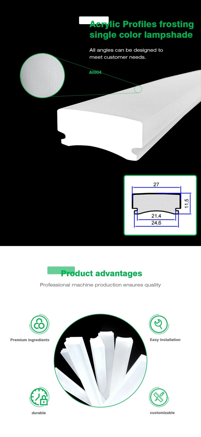 Acrylic Matte Extrusion Lampshade