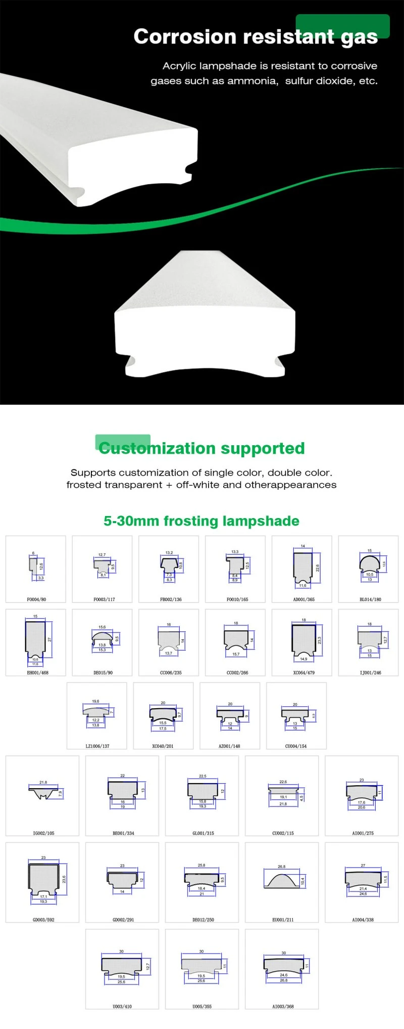 Acrylic Matte Extrusion Lampshade