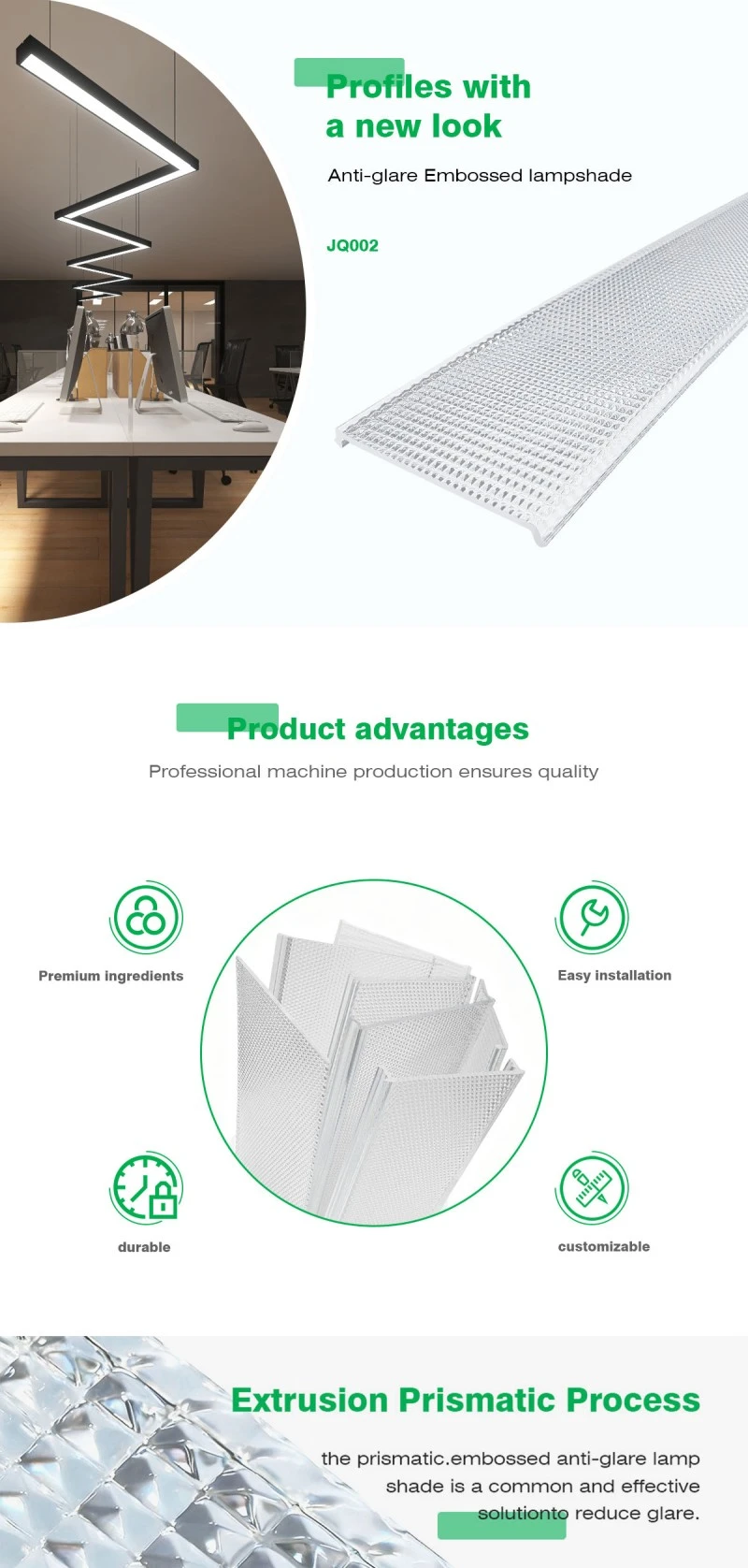 Acrylic Prism Extrusion Lampshade
