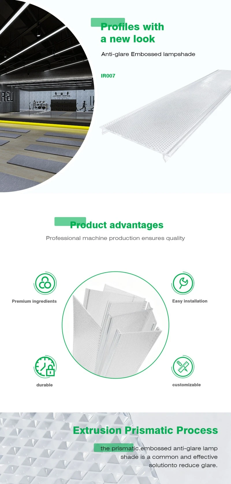 Polycarbonate Diamond Pattern Extruded Lampshade